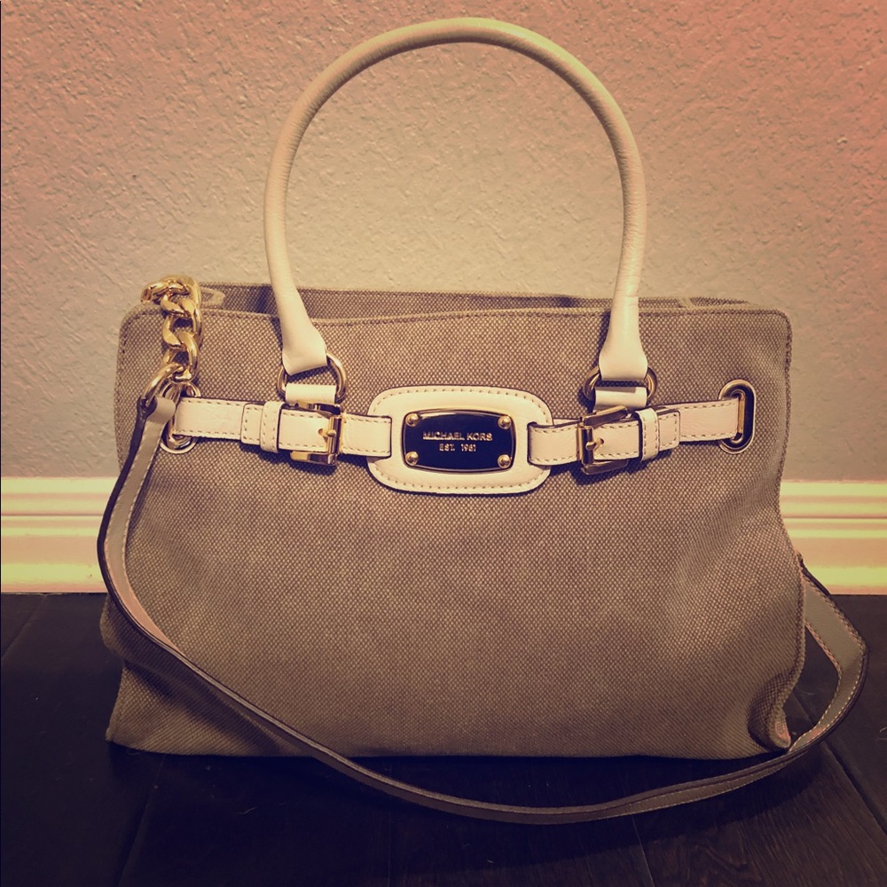 Beige canvas Michael Kors Purse